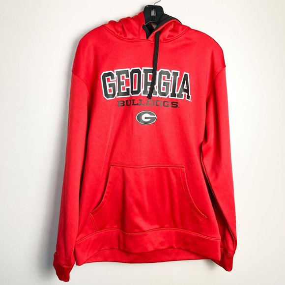 Section 101 Majestic Georgia Bulldogs Pullover Hoodie Medium Red